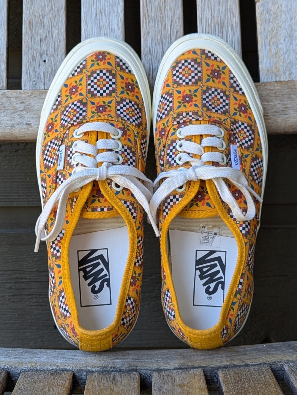 Vans Authentic 44 DX Anaheim Factory Tile Checkerboard Yellow Size W9/M7.5 - Picture 9 of 9